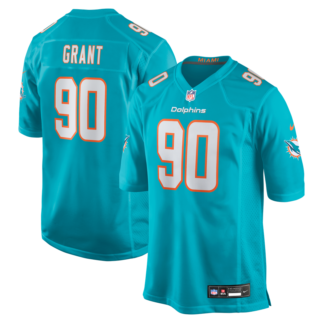 Miami Dolphins Kenneth Grant Nike Aqua Game Jersey