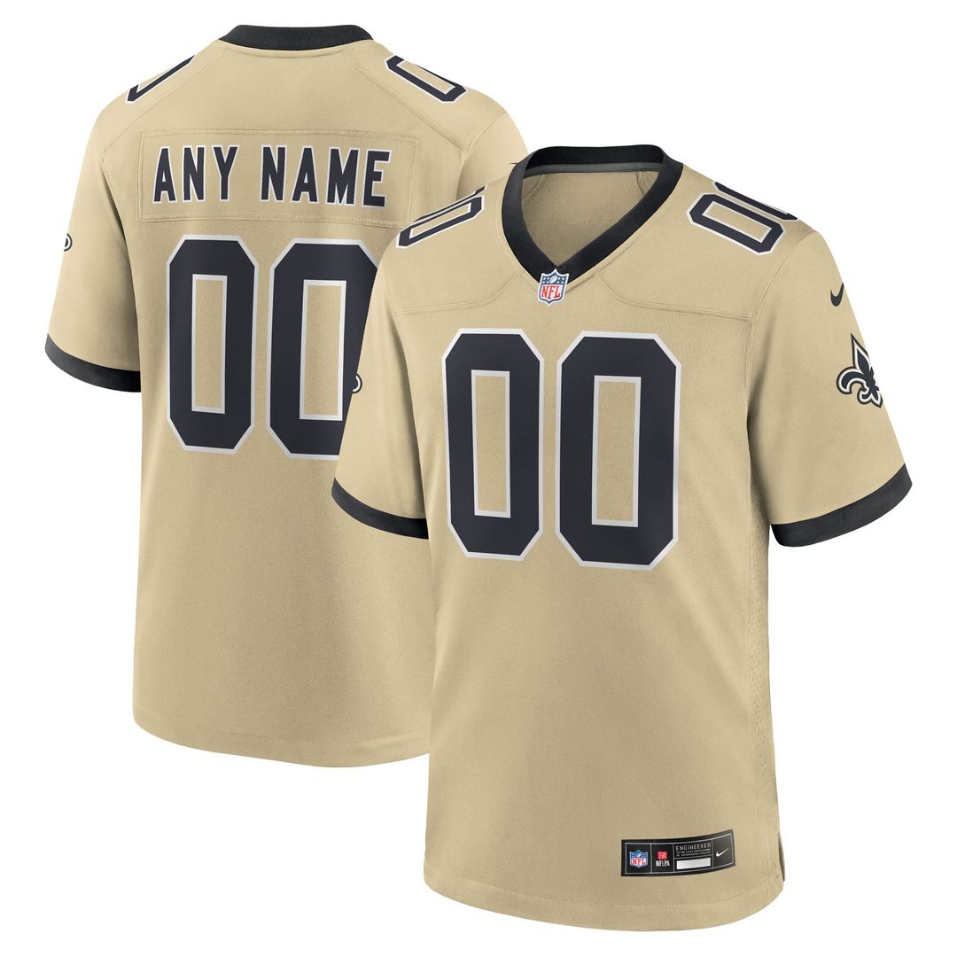 New Orleans Saints Nike Gold Gameday Golds Alternate Custom Jersey