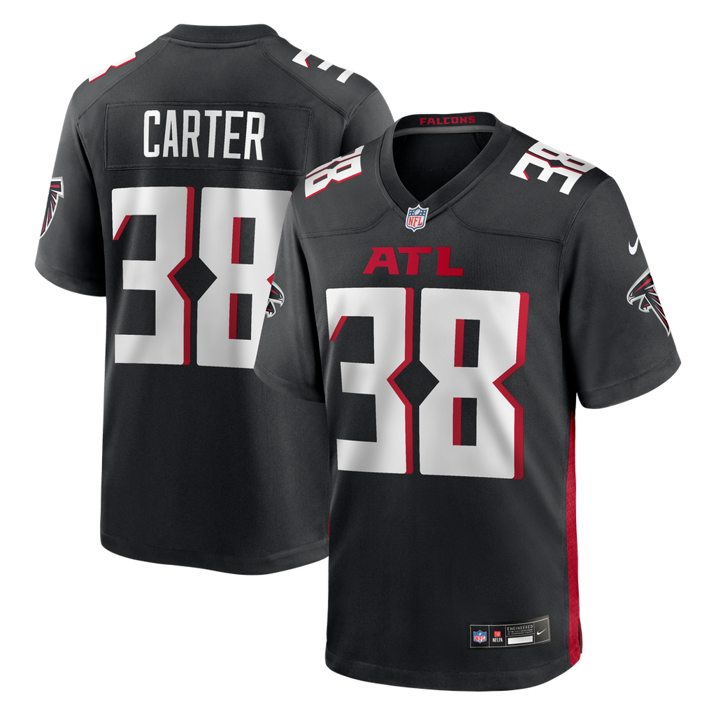 Atlanta Falcons Nathan Carter Nike Black Game Jersey