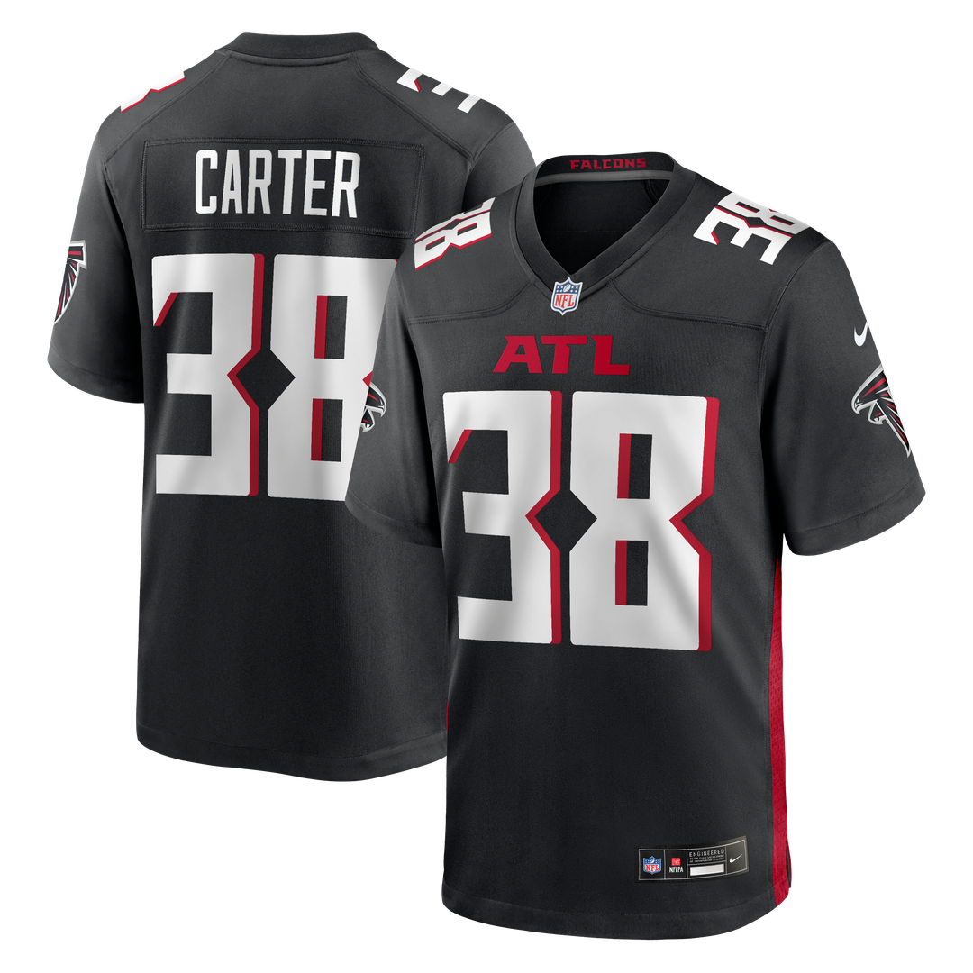 Atlanta Falcons Nathan Carter Nike Black Game Jersey