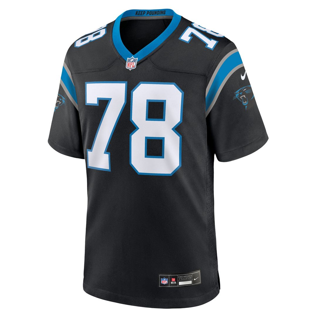 Carolina Panthers Popo Aumavae Nike Black Game Jersey