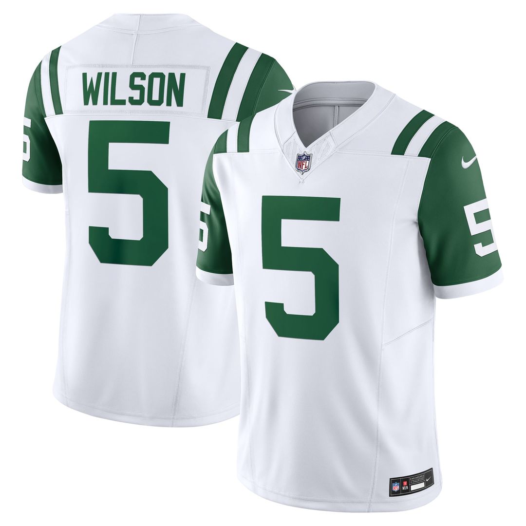 New York Jets Garrett Wilson Nike White Classic Alternate Vapor FUSE Limited Jersey