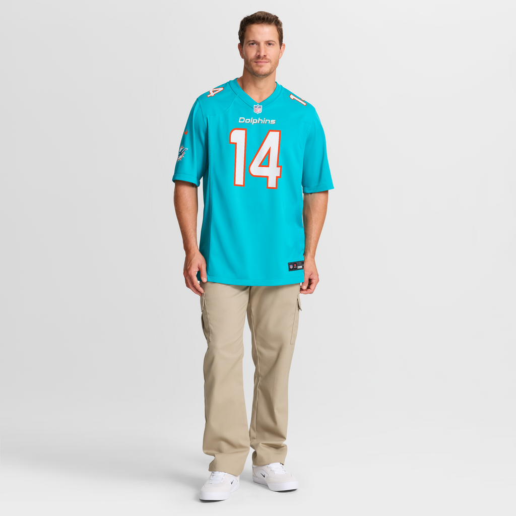 Miami Dolphins Quinn Ewers Nike Aqua Game Jersey