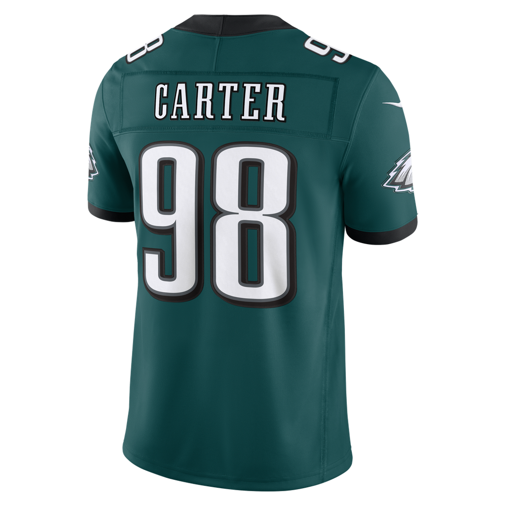 Philadelphia Eagles Jalen Carter Nike Midnight Green Team Vapor FUSE Stitched Limited Jersey
