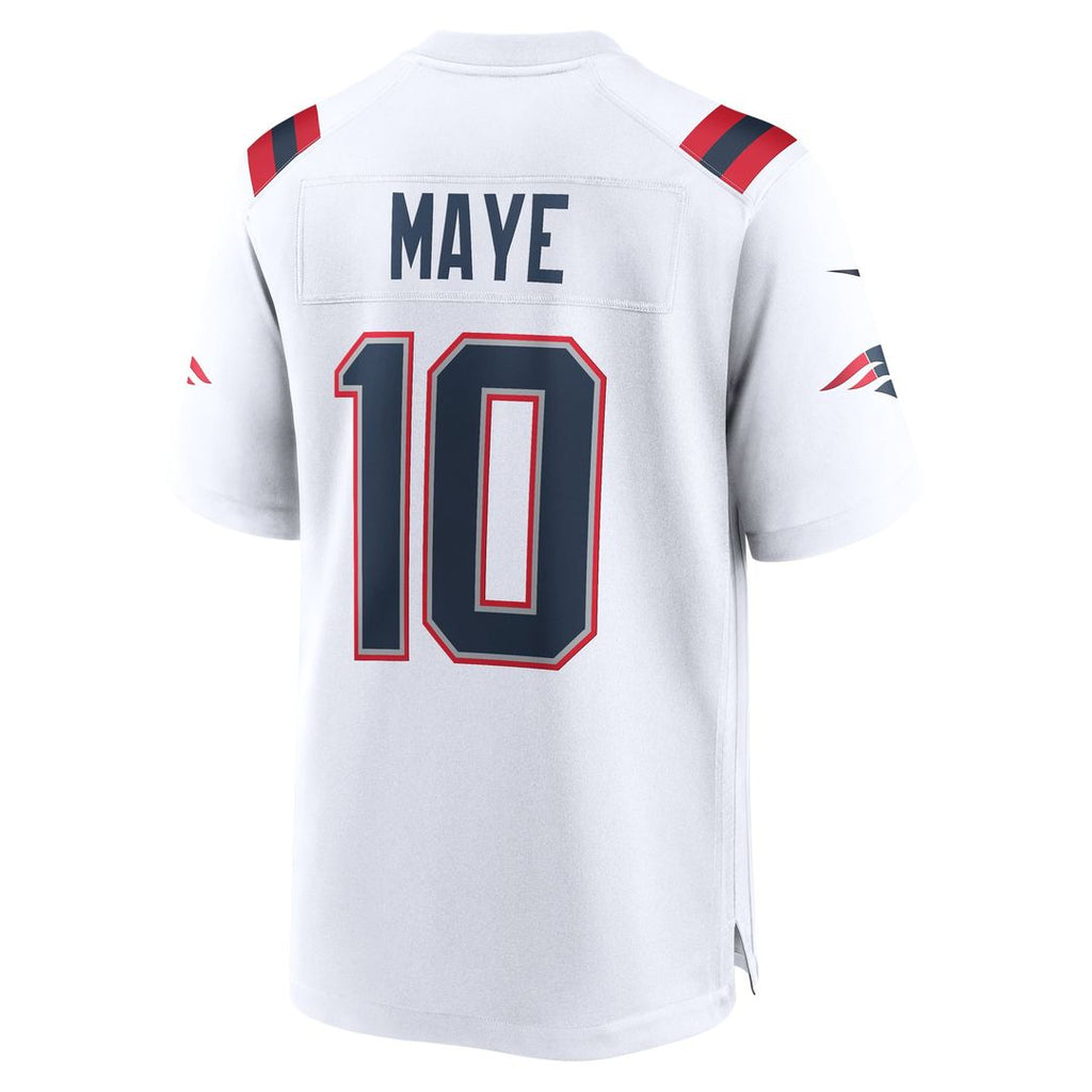 New England Patriots Drake Maye Nike White Game Jersey