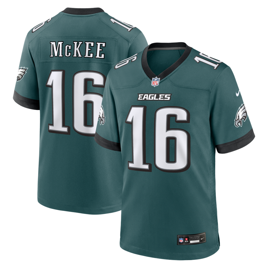 Philadelphia Eagles Tanner McKee Nike Midnight Green Game Jersey