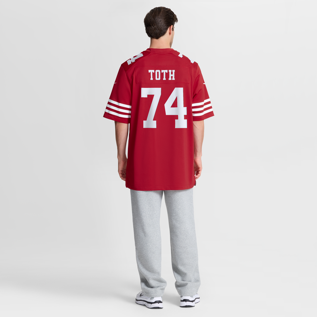San Francisco 49ers Brett Toth Nike Scarlet Game Jersey
