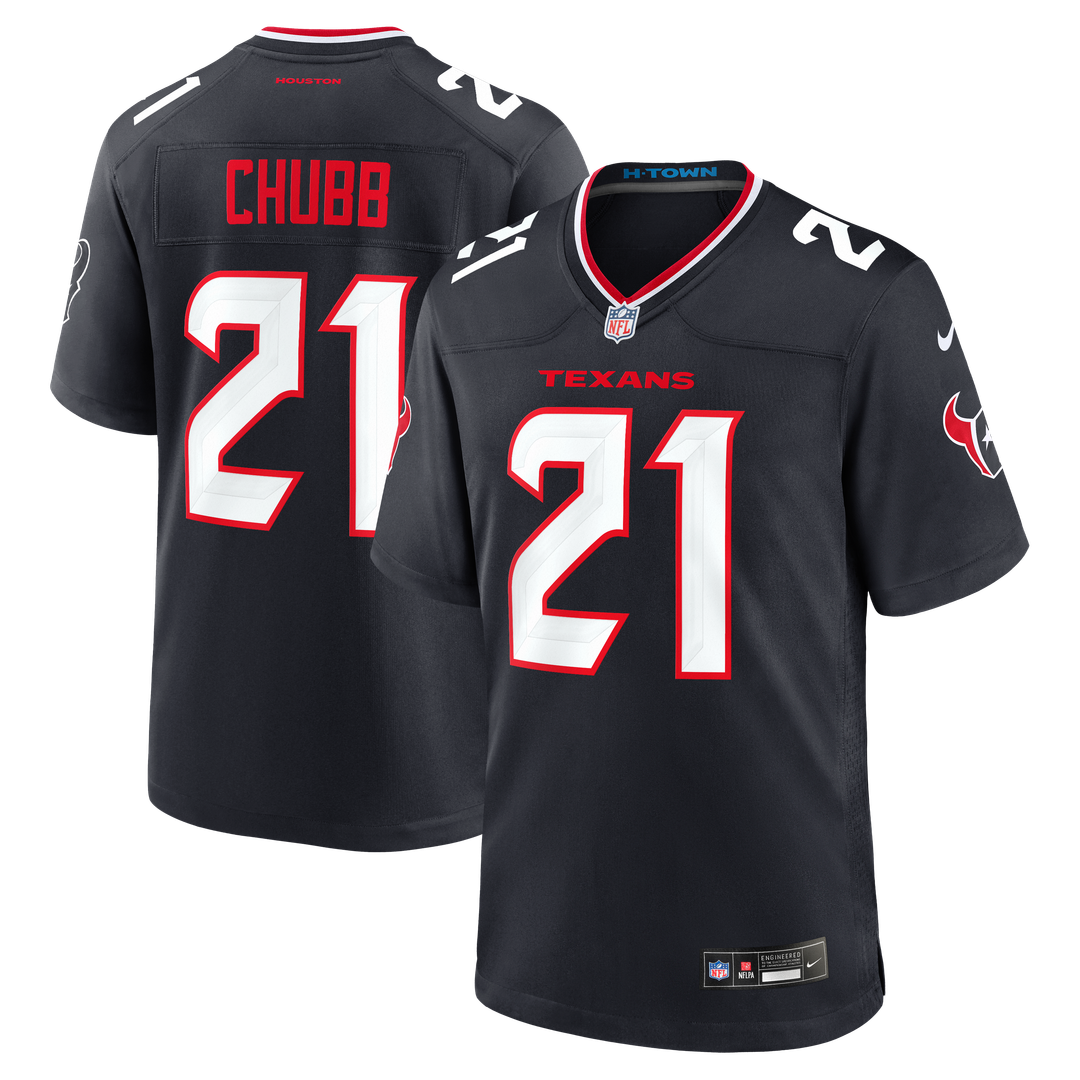 Houston Texans Nick Chubb Nike Navy Game Jersey