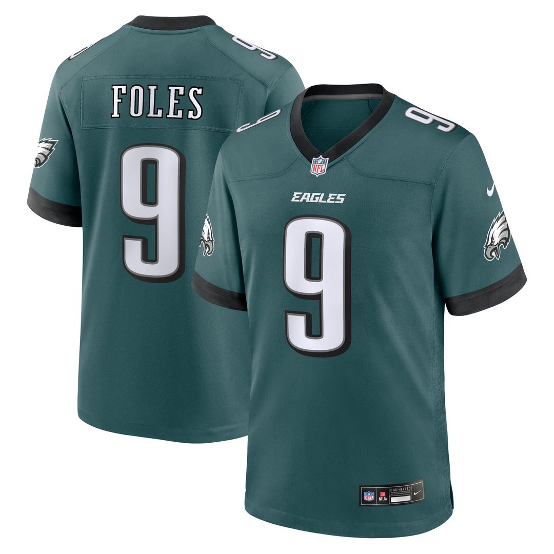 Philadelphia Eagles Nick Foles Nike Midnight Green Team Retired Game Jersey