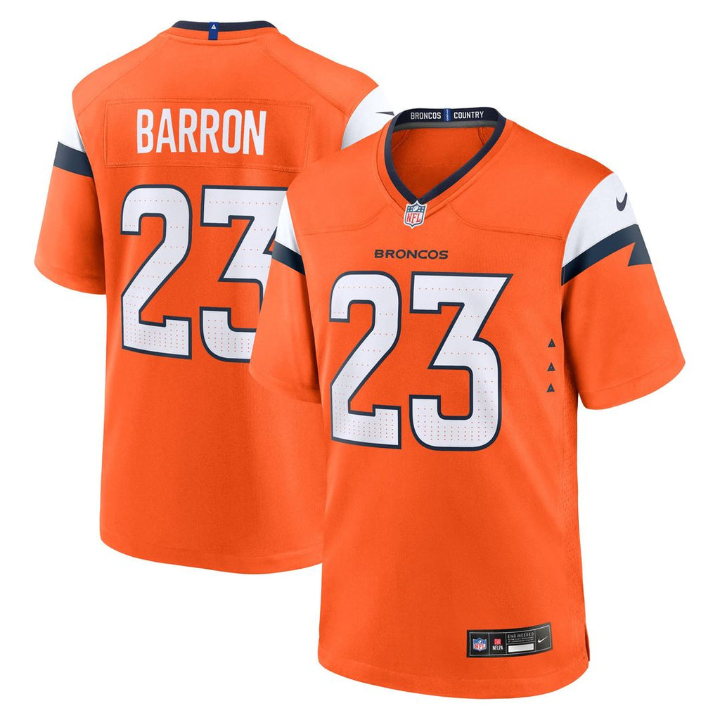 Denver Broncos Jahdae Barron Nike Orange Game Jersey