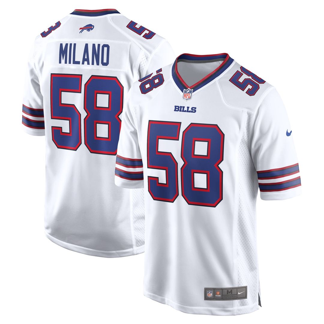 Buffalo Bills Matt Milano Nike White Away Game Jersey