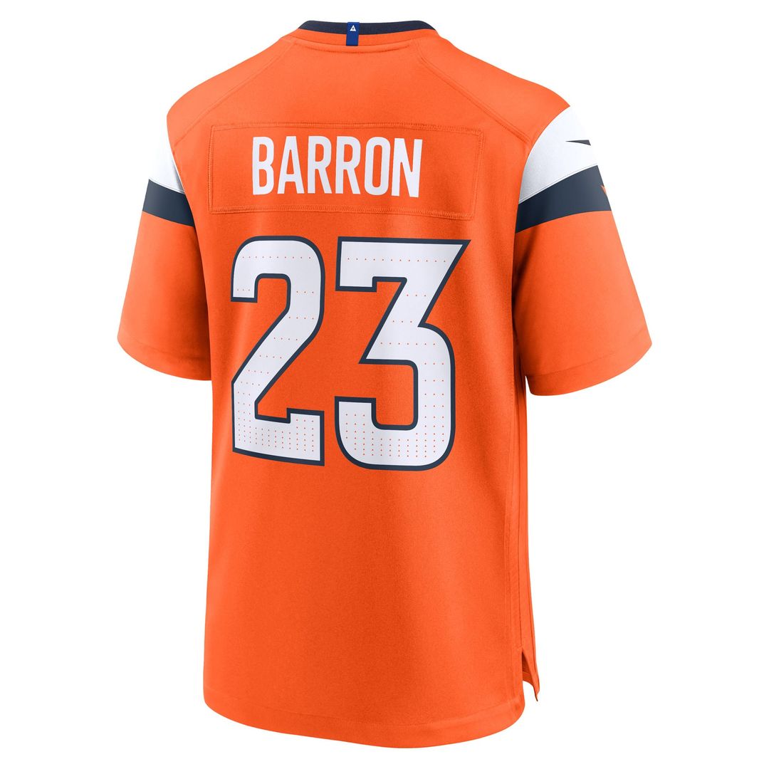 Denver Broncos Jahdae Barron Nike Orange Game Jersey