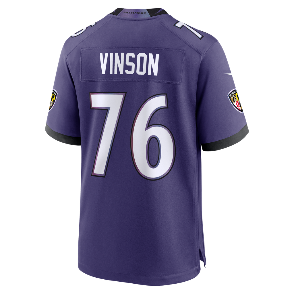 Baltimore Ravens Carson Vinson Nike Purple Game Jersey