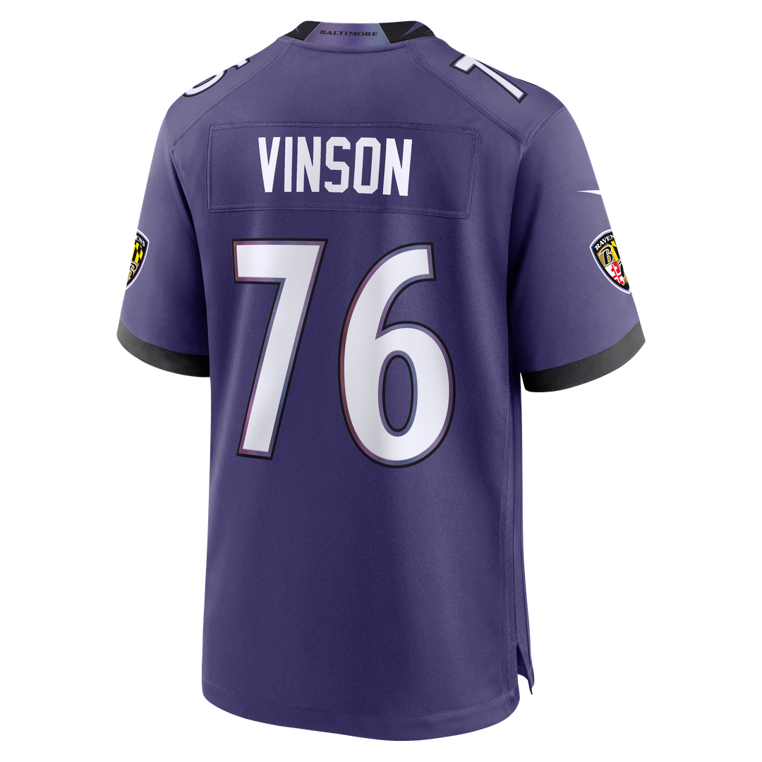 Baltimore Ravens Carson Vinson Nike Purple Game Jersey
