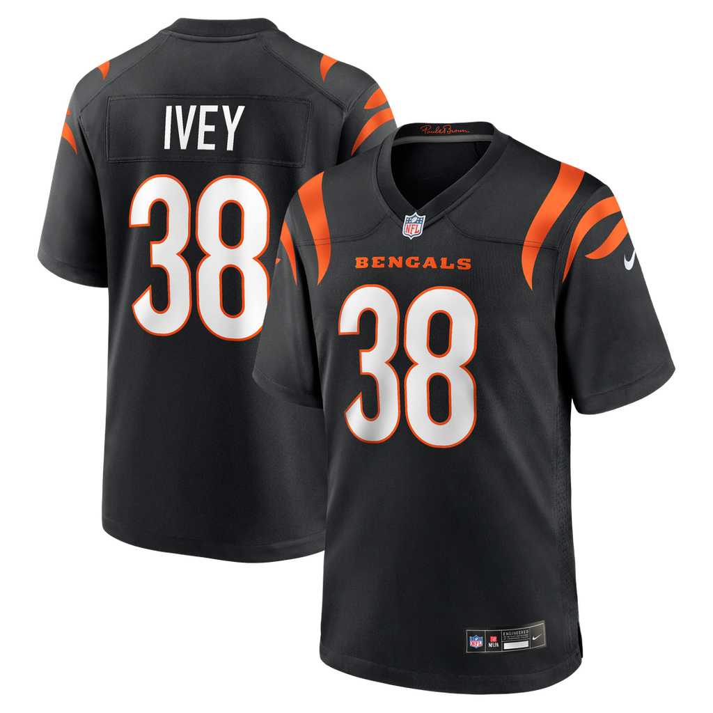 Cincinnati Bengals DJ Ivey Nike Black Game Jersey