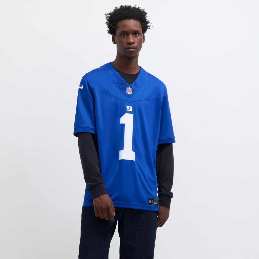 New York Giants Malik Nabers Nike Royal Vapor FUSE Limited Jersey