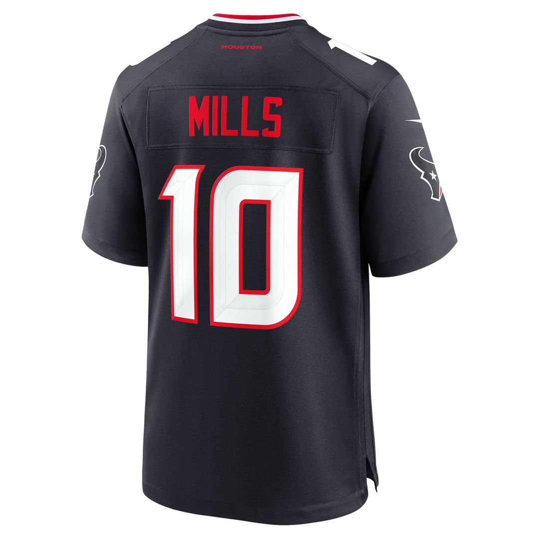 Houston Texans Davis Mills Nike Navy Game Jersey