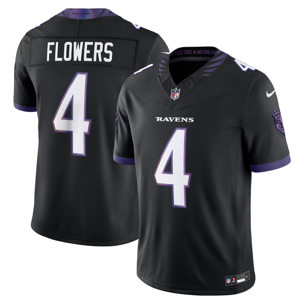 Baltimore Ravens Zay Flowers Nike Black Alternate Alternate Vapor FUSE Stitched Limited Jersey