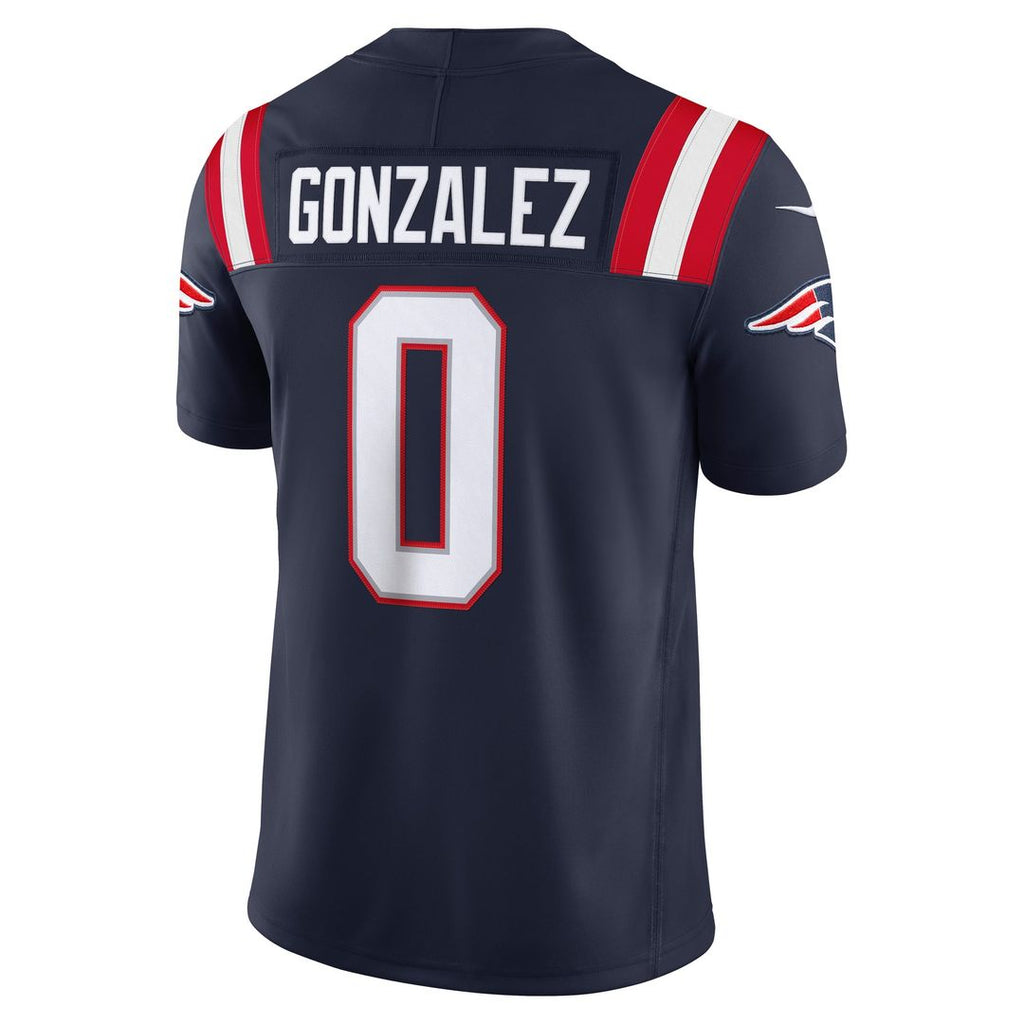 New England Patriots Christian Gonzalez Nike White Vapor FUSE Stitched Limited Jersey