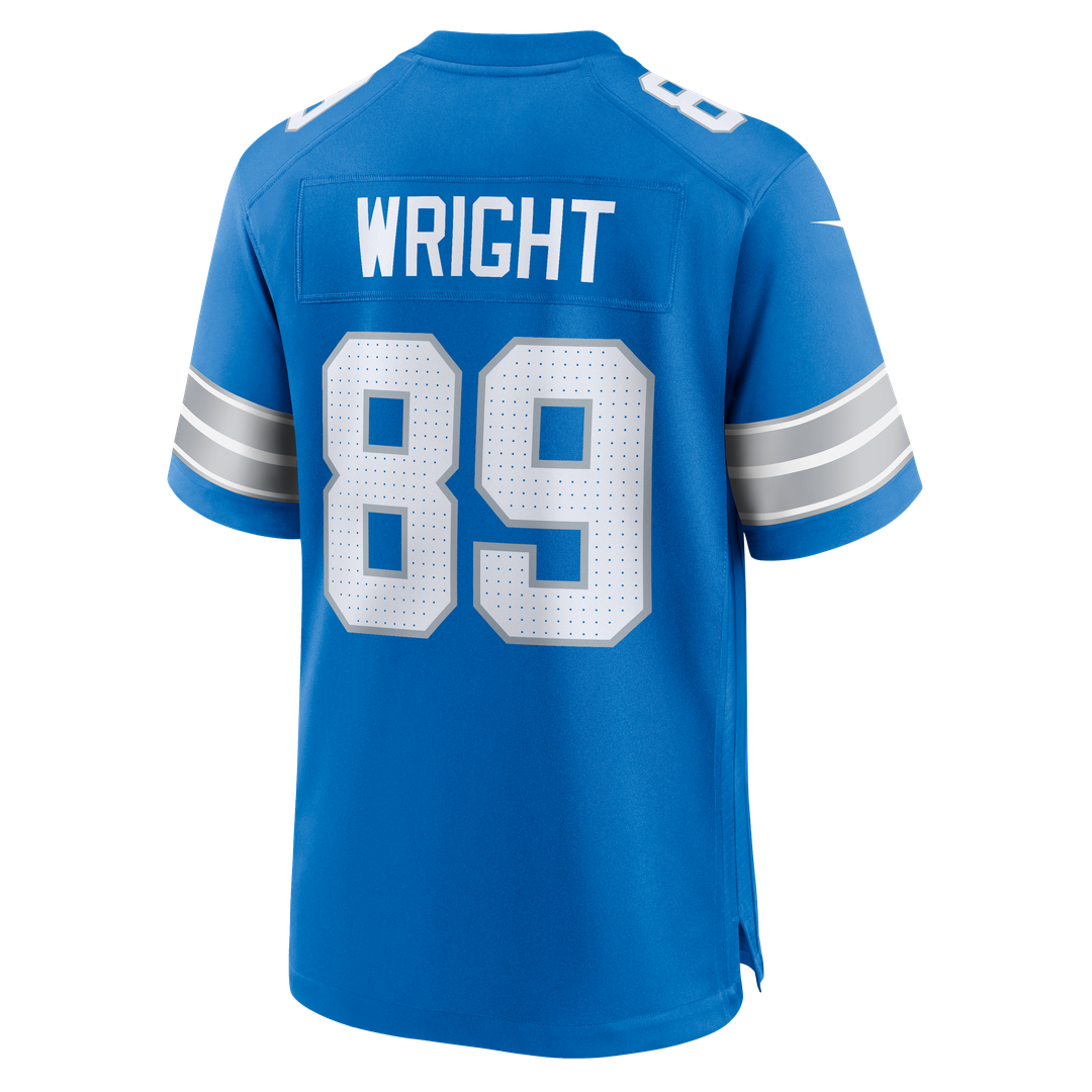 Detroit Lions Brock Wright Nike Blue Game Jersey