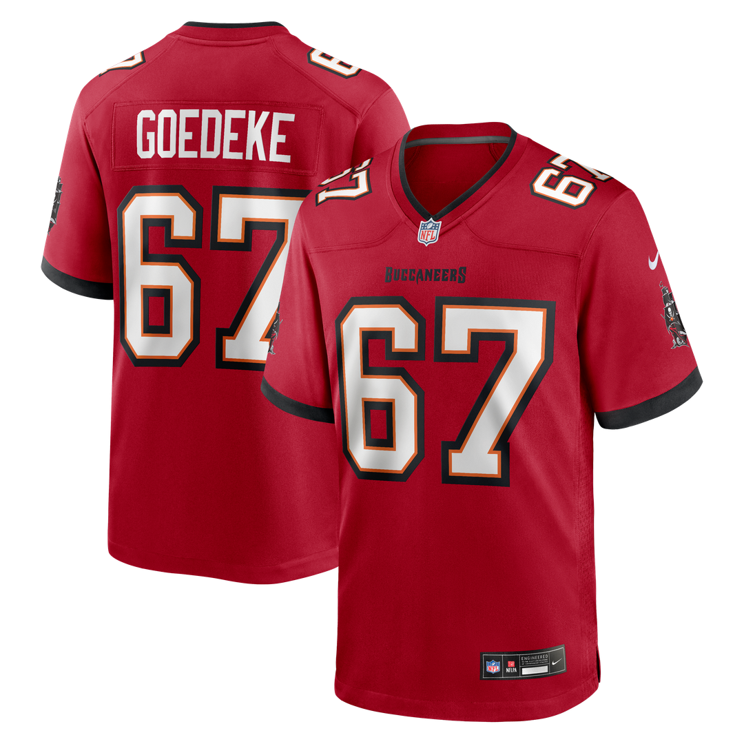 Tampa Bay Buccaneers Luke Goedeke Nike Red Game Jersey
