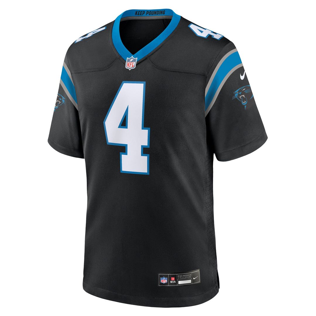 Carolina Panthers Tetairoa McMillan Nike Black Game Jersey
