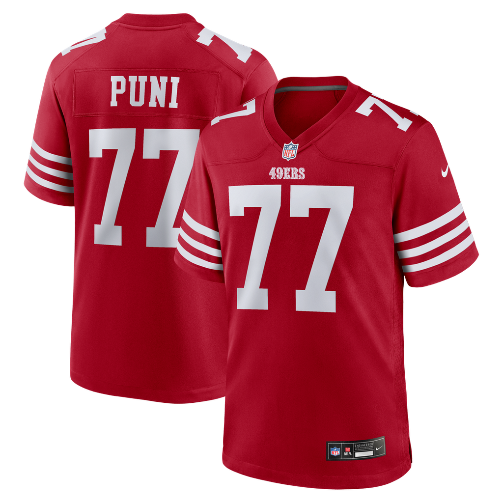 San Francisco 49ers Dominick Puni Nike Scarlet Game Jersey