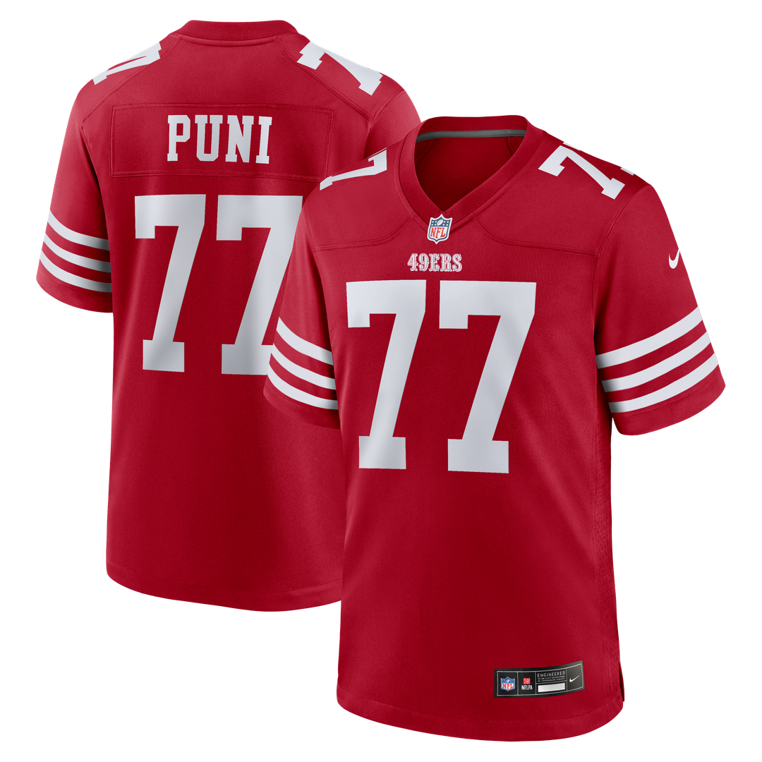 San Francisco 49ers Dominick Puni Nike Scarlet Game Jersey