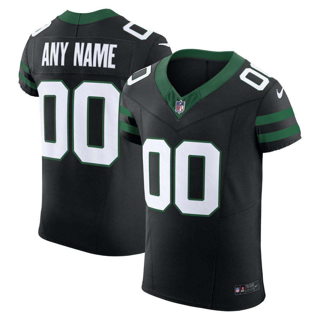 New York Jets Nike Legacy Black Alternate Vapor FUSE Elite Custom Jersey