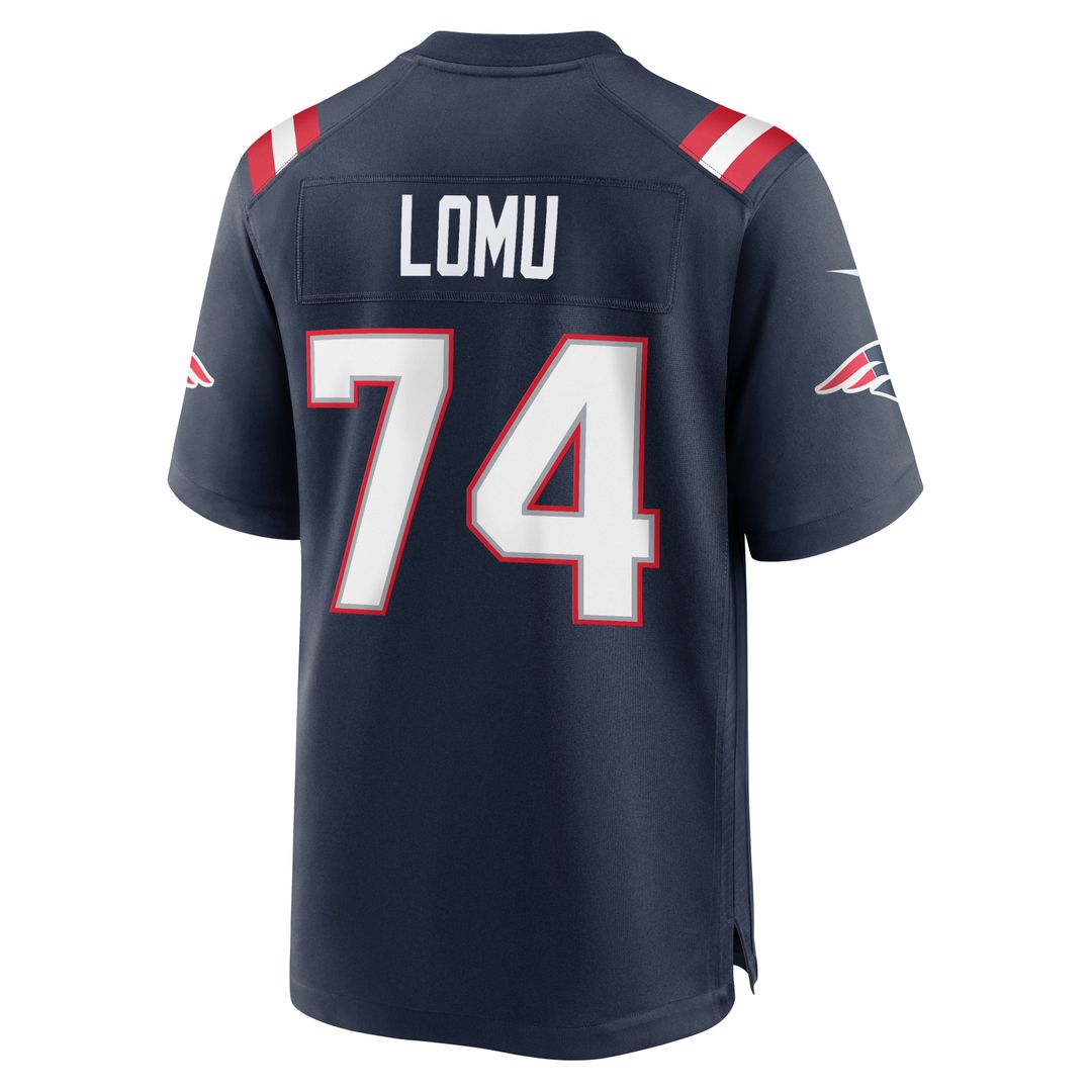 New England Patriots Caleb Lomu Nike Navy Game Jersey