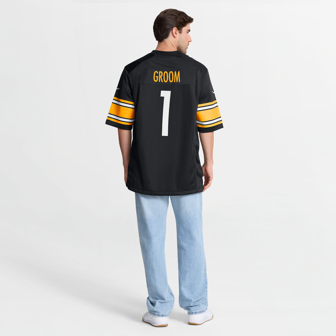 Pittsburgh Steelers Number 1 Groom Nike Black Game Jersey