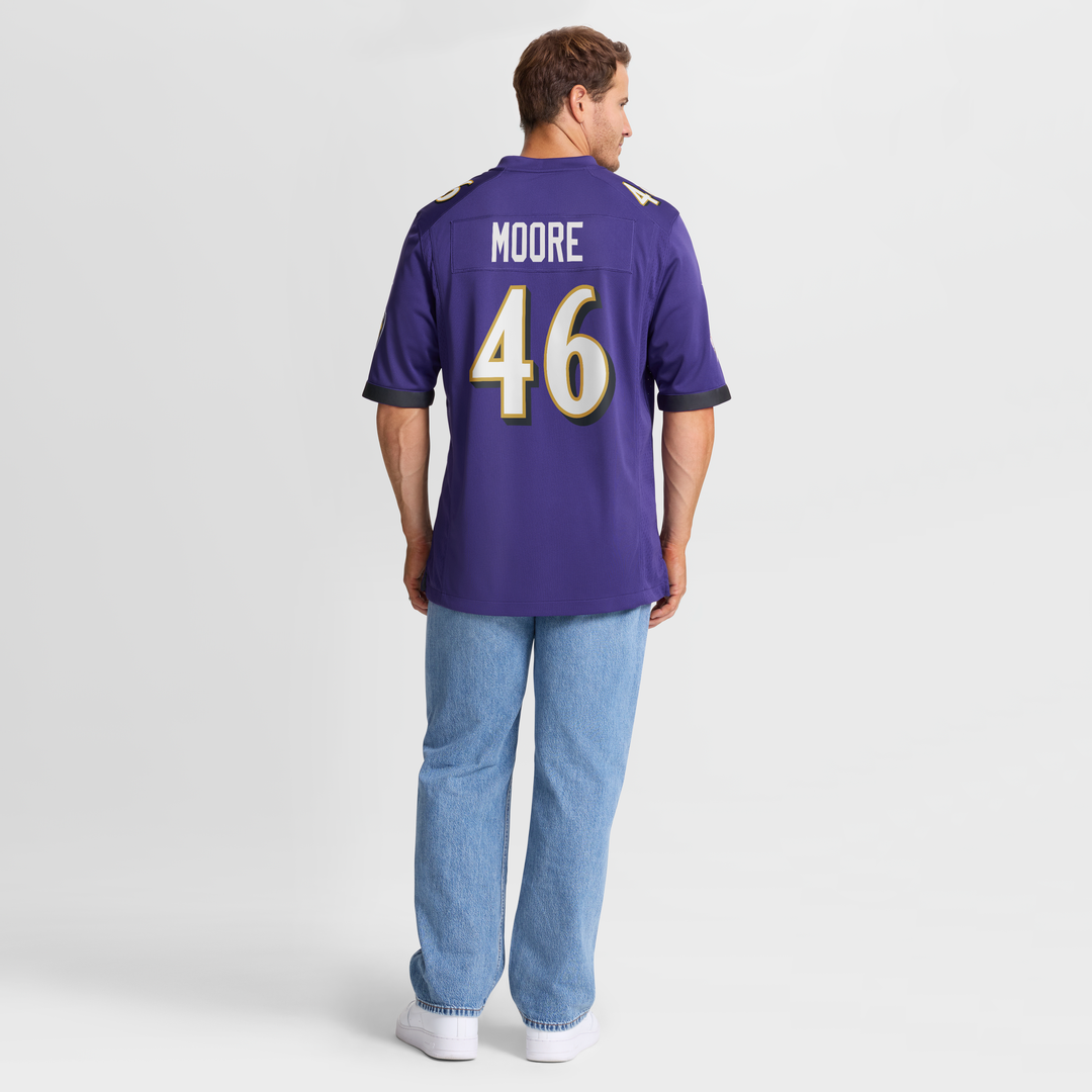 Baltimore Ravens Nick Moore Nike Purple Game Jersey