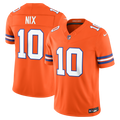 Denver Broncos Bo Nix Nike Orange Alternate Mile High Collection 1977 Throwback Vapor FUSE Stitched Limited Jersey