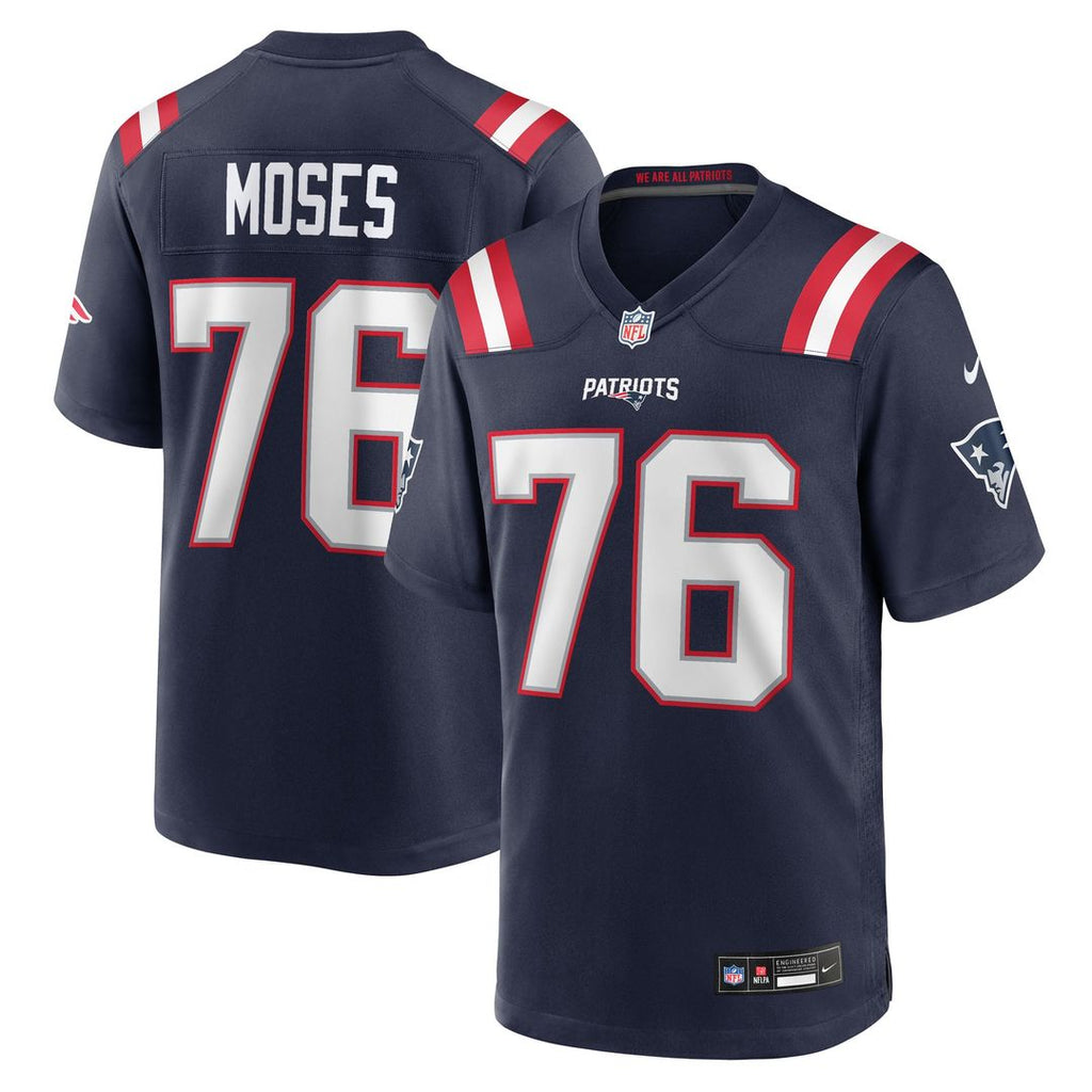 New England Patriots Morgan Moses Nike Navy Game Jersey