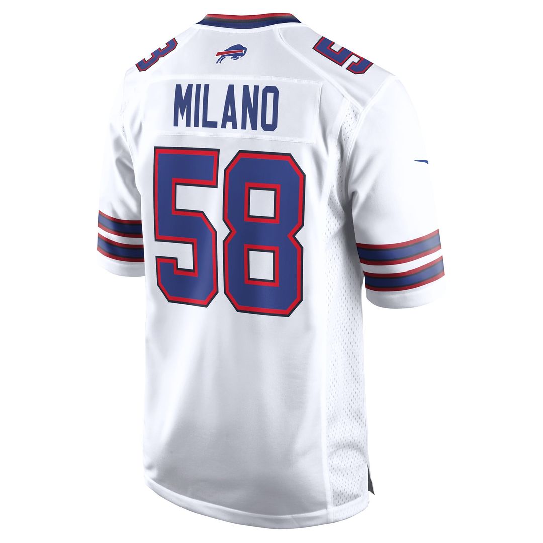 Buffalo Bills Matt Milano Nike White Away Game Jersey