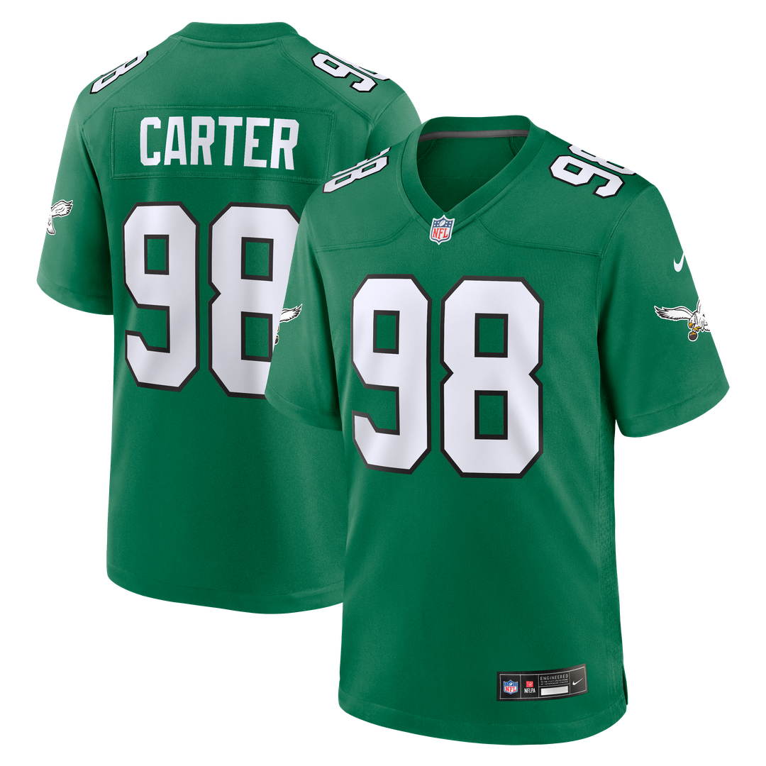 Philadelphia Eagles Jalen Carter Nike Midnight Green Game Jersey