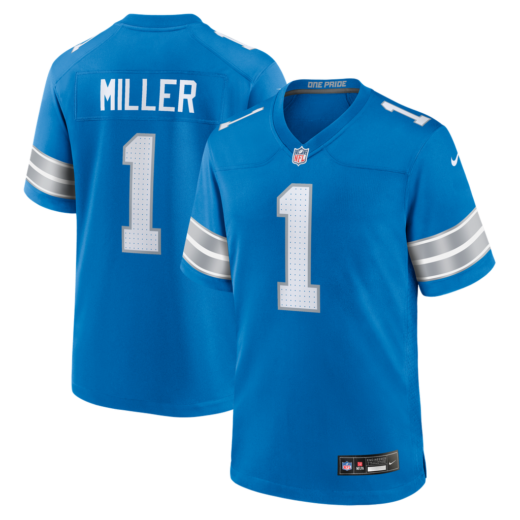 Detroit Lions Blake Miller Nike Blue Game Jersey
