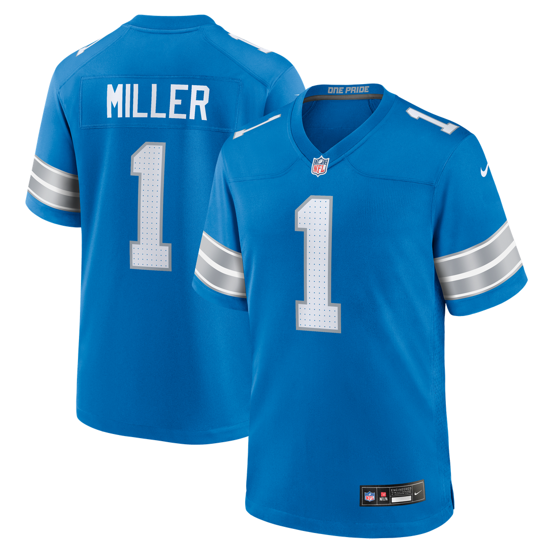 Detroit Lions Blake Miller Nike Blue Game Jersey