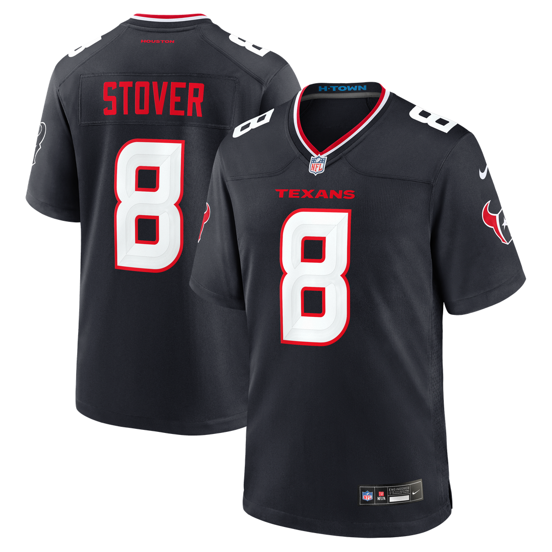 Houston Texans Cade Stover Nike Navy Game Jersey