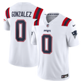 New England Patriots Christian Gonzalez Nike White Vapor FUSE Stitched Limited Jersey