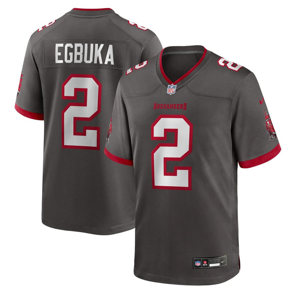 Tampa Bay Buccaneers Emeka Egbuka Nike Pewter Alternate Game Jersey