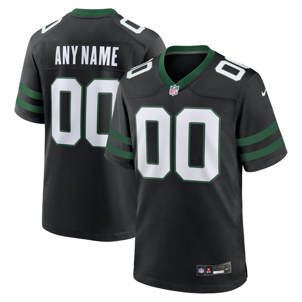 New York Jets Nike Legacy Black Alternate Custom Jersey