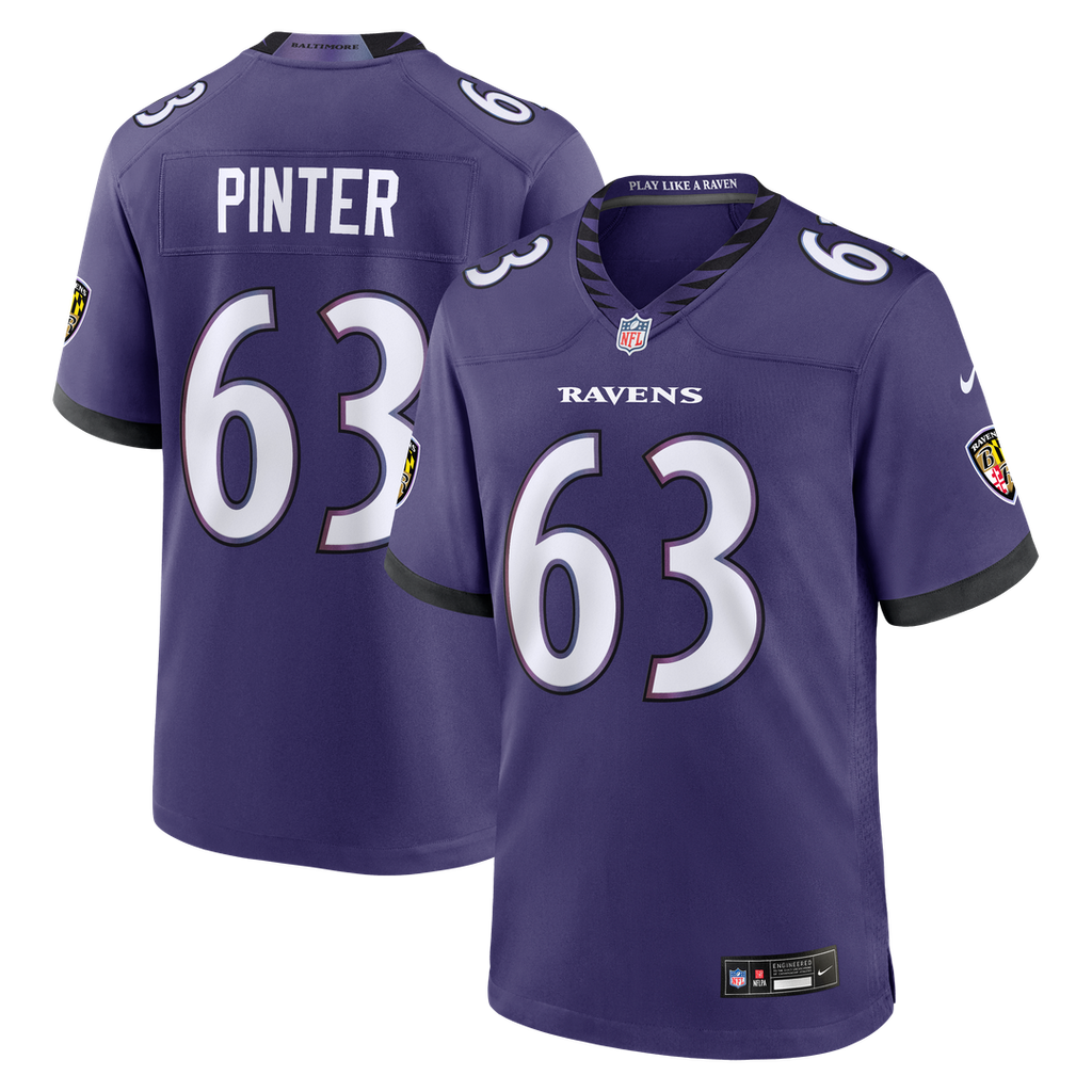Baltimore Ravens Danny Pinter Nike Purple Game Jersey