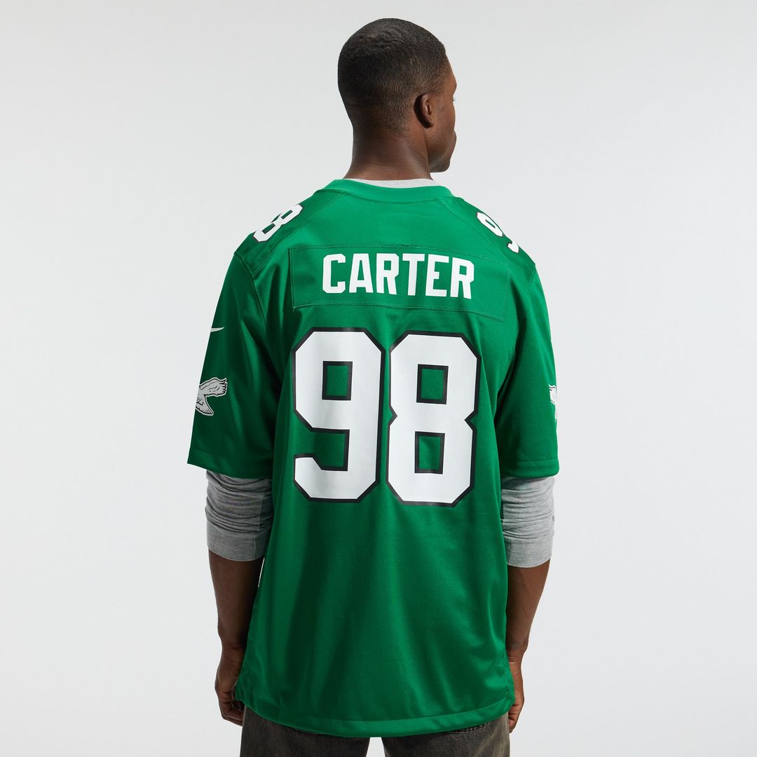 Philadelphia Eagles Jalen Carter Nike Midnight Green Game Jersey