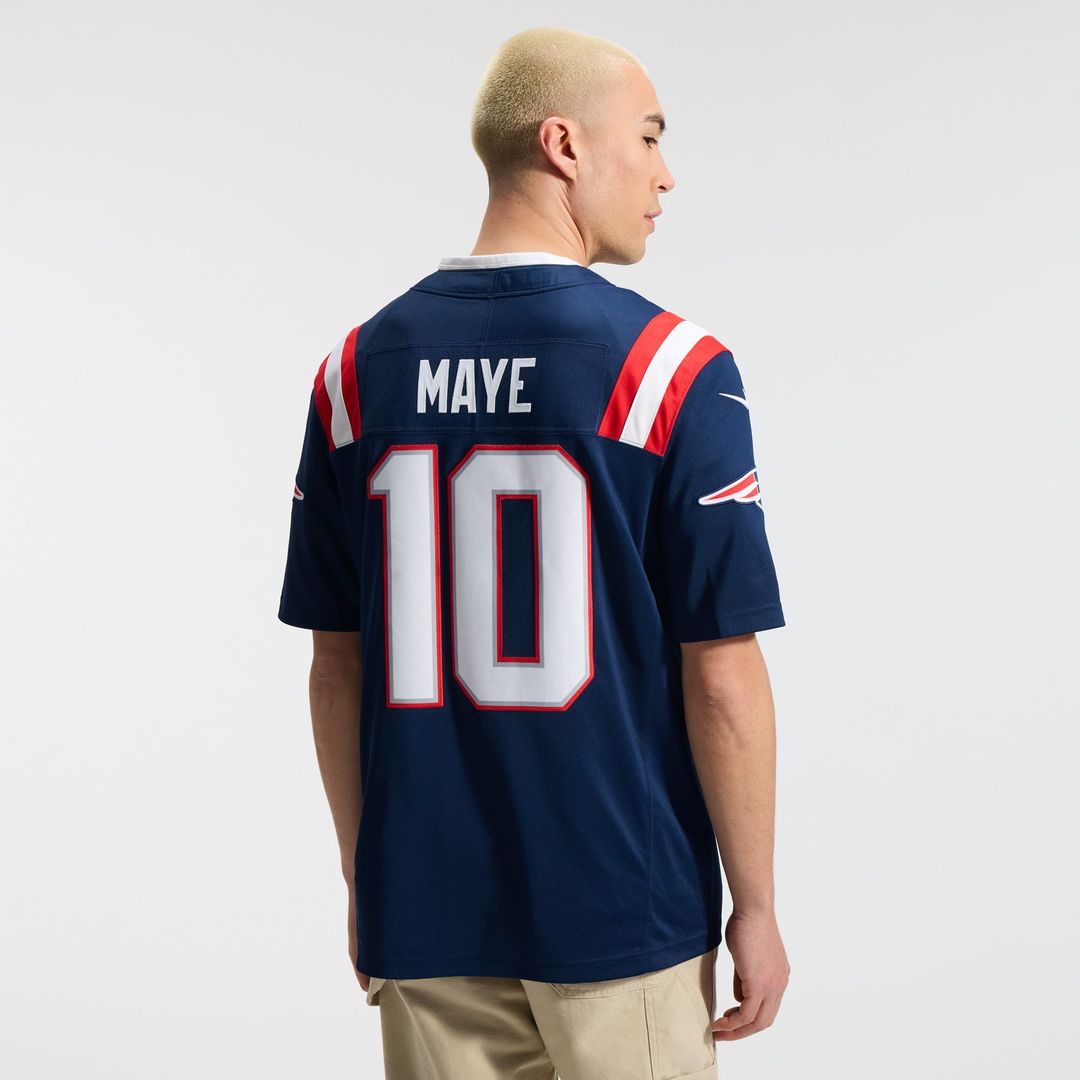 New England Patriots Drake Maye Nike Navy Team Vapor FUSE Stitched Limited Jersey