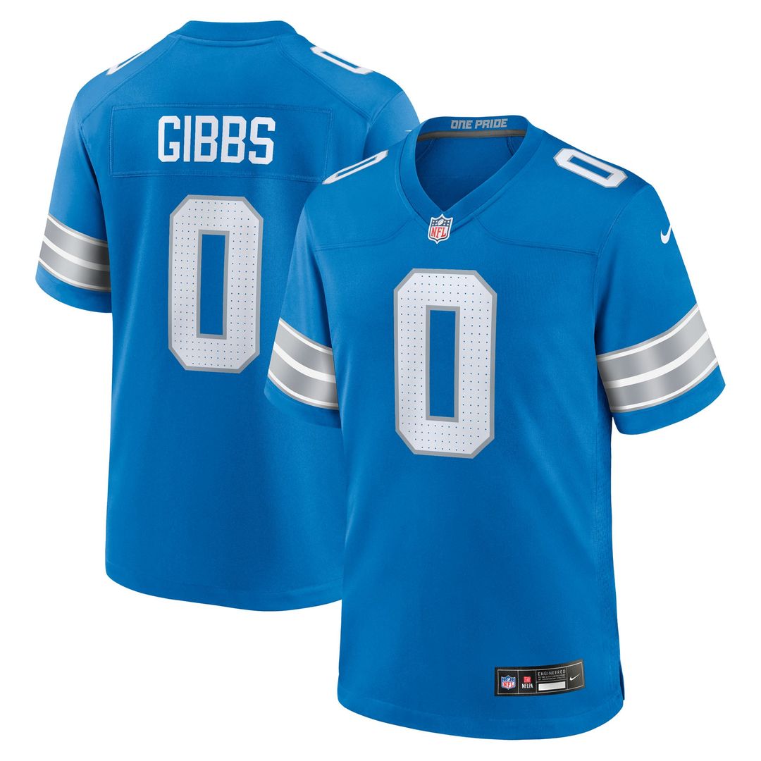 Detroit Lions Jahmyr Gibbs Nike Blue Game Jersey