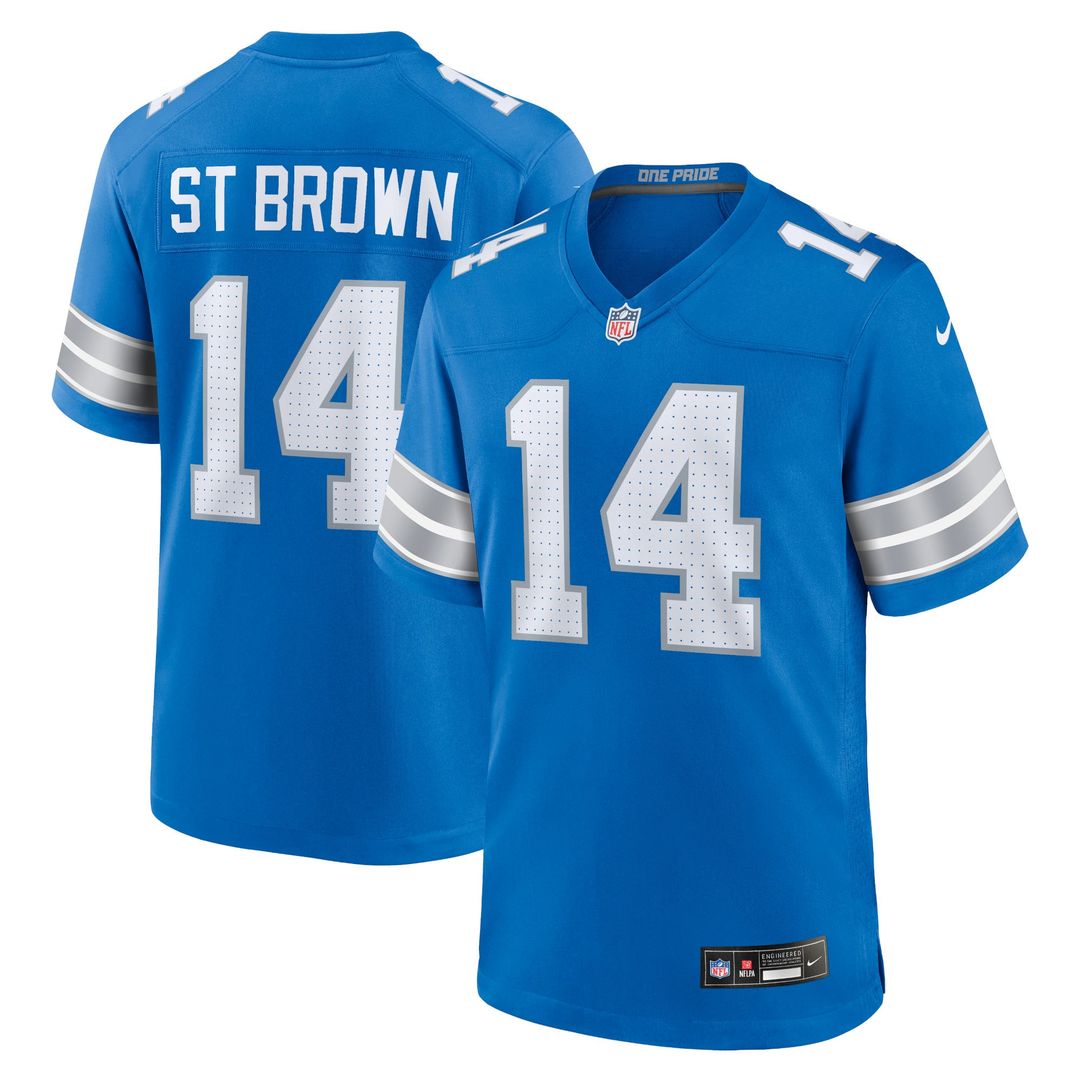Detroit Lions Amon - Ra St. Brown Nike Blue Game Jersey