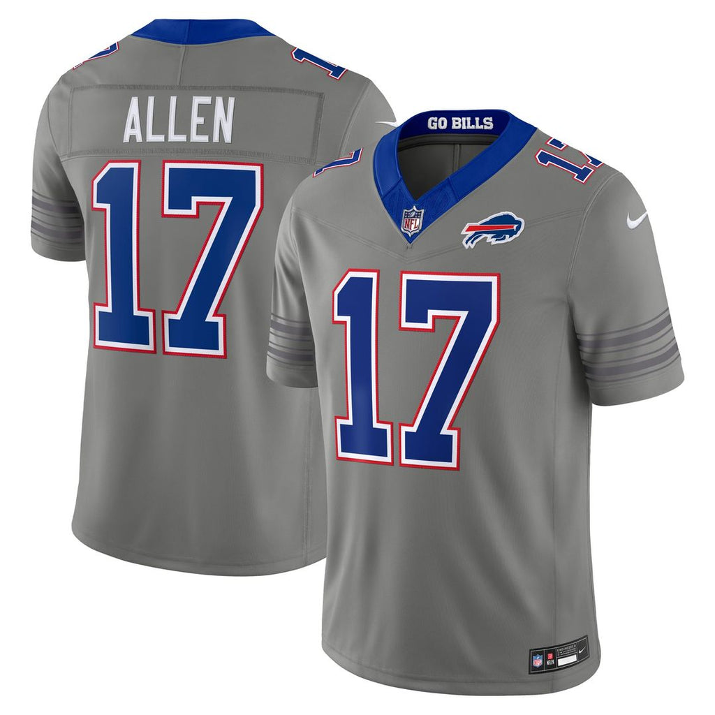 Buffalo Bills Josh Allen Nike Gray Nickel City Vapor FUSE Stitched Limited Jersey