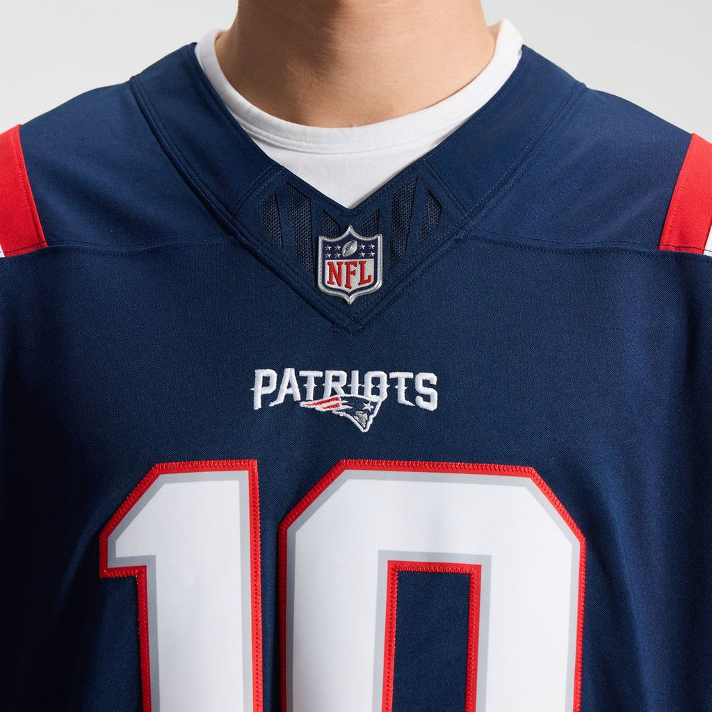 New England Patriots Drake Maye Nike Navy Team Vapor FUSE Stitched Limited Jersey