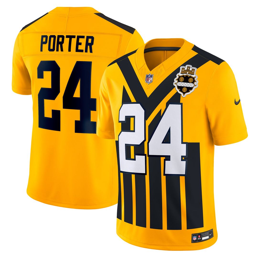 Pittsburgh Steelers Joey Porter Jr. Nike Gold Alternate 1933 Throwback Vapor FUSE Limited Jersey
